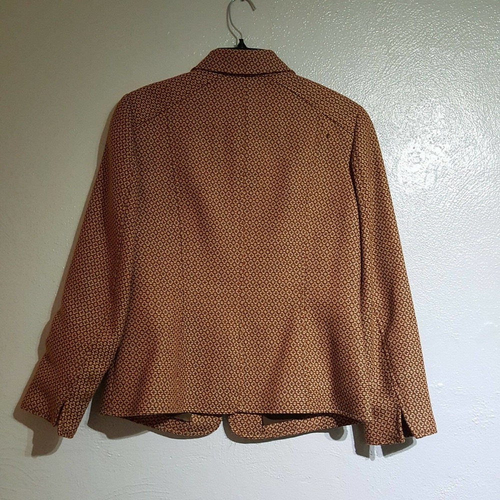 Worth Zipper Front Blazer 8 Wool Brown Rust - Picture 5 of 8